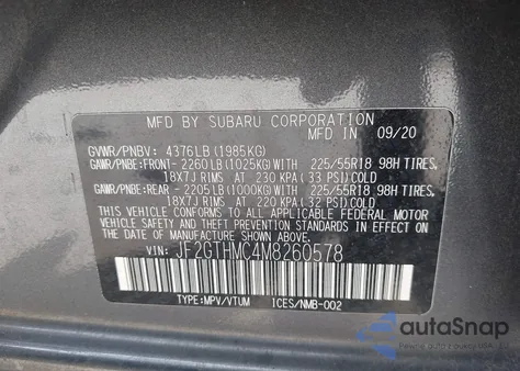 2021 Subaru Crosstrek Limited from USA, damaged, VIN JF2GTHMC4M8260578